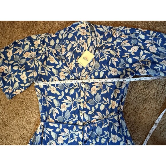 Faherty Mini Dress Women’s Size Small Floral BLUE  NWT $188 - Picture 11 of 16